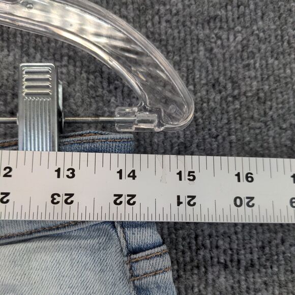 PINK Victorias Secret Jean Shorts Womens Size 6 Blue Denim Distressed Raw Hem - Picture 5 of 11